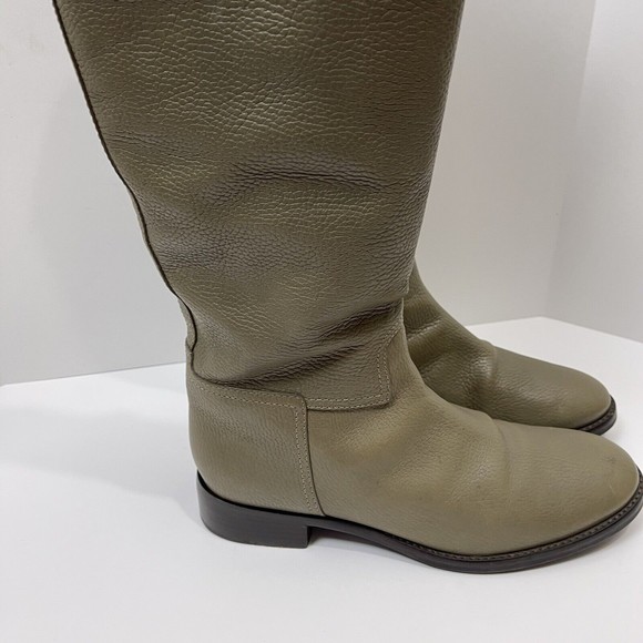 Tory Burch Junction Riding Boot Greenish Gray Low Heal - Picture 6 of 12